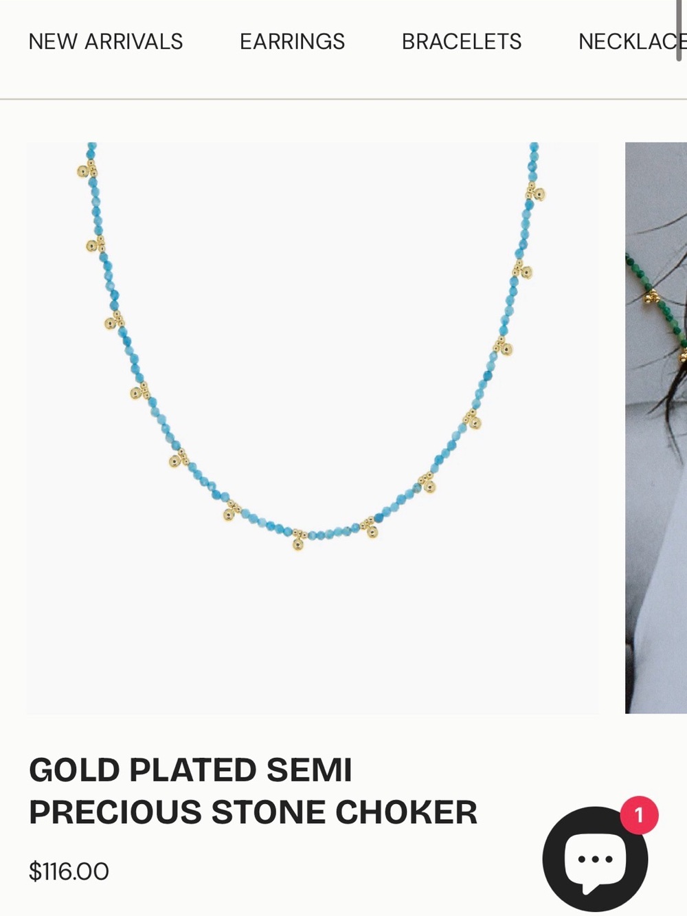 Marlyn Schiff Gold-Plated Turquoise Bead Choker Necklace